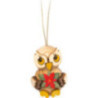 Tree Ornament - Owl Child with Christmas Flower - 4 cm / 1.6 inch