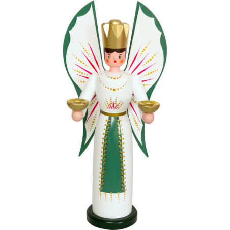 Angel for Candles - green-red - 36 cm / 14.2 inch