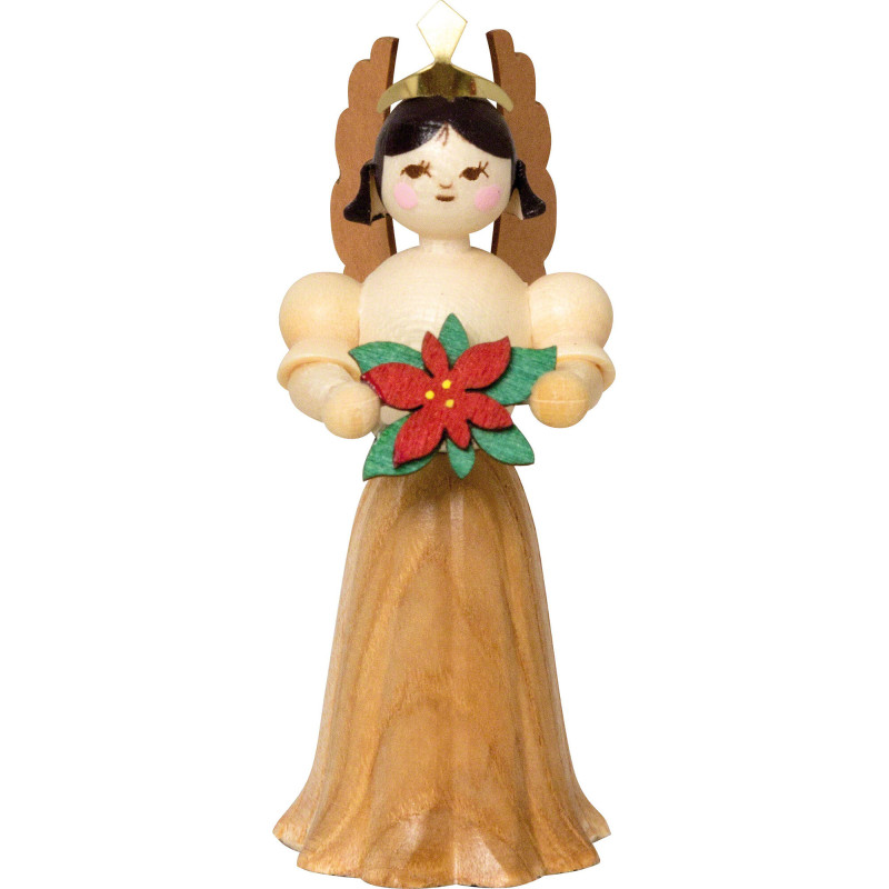 Angel with Poinsettia - 7 cm / 2.8 inch