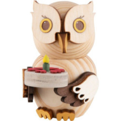 Mini Owl with Cake - 7 cm / 2.8 inch