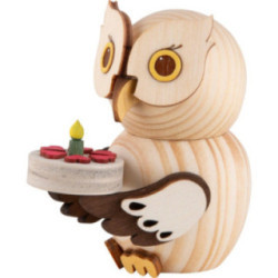 Mini-Eule mit Torte - 7 cm