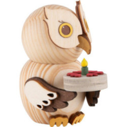 Mini-Eule mit Torte - 7 cm