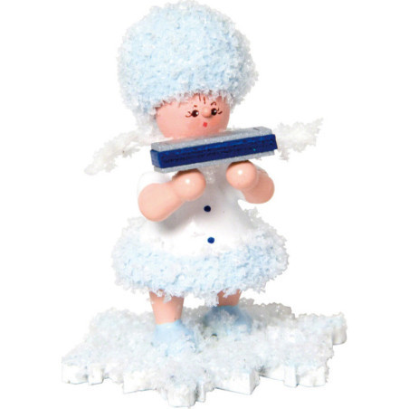 Schneeflöckchen mit Mundharmonika - 5 cm