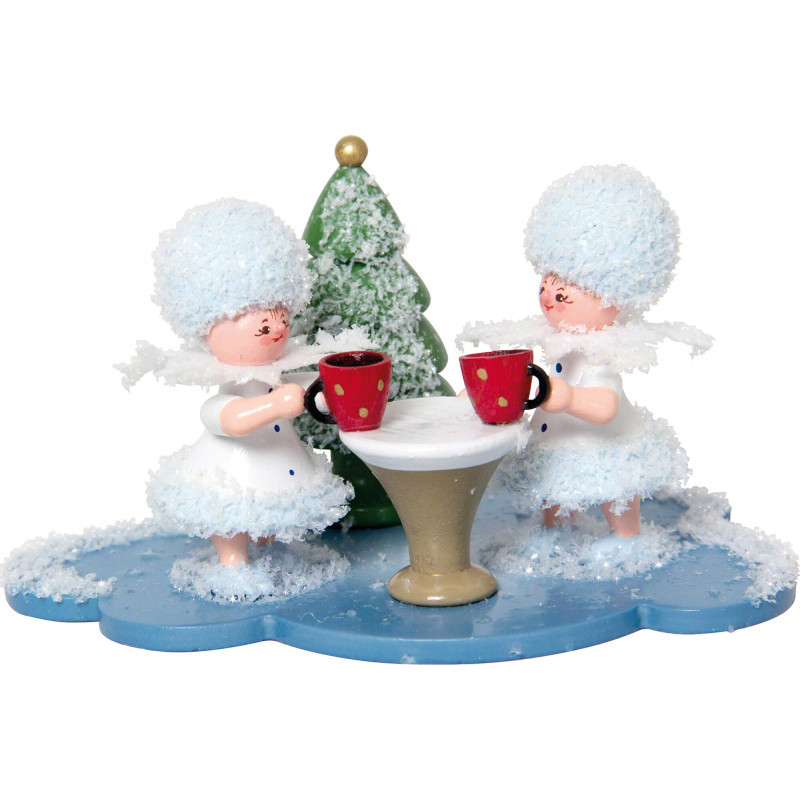 Schneeflöckchenpaar auf Weihnachtsmarkt - 5 cm