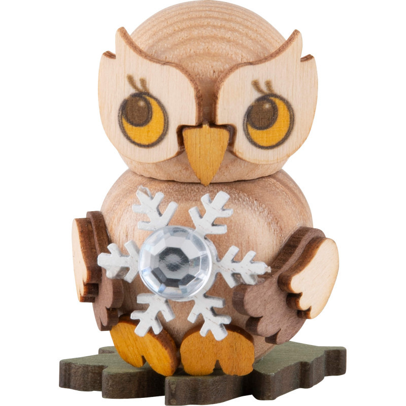 Owl Child with Snow Crystal - 4 cm / 1.6 inch