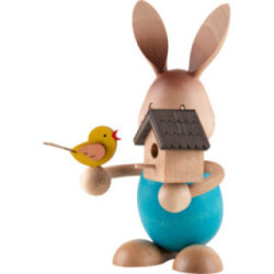 Snubby Bunny with Birdhouse - 12 cm / 4.7 inch