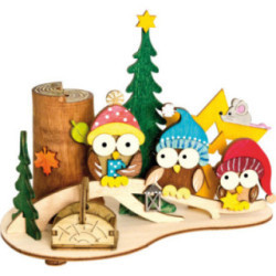 Handicraft Set - Smoking Hut - Owls - 14 cm / 5.5 inch