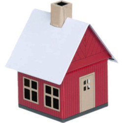 Metal Smoking Hut - "Forest Hut" - red - 9,8 cm / 3.9 inch
