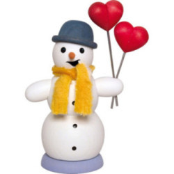 Räuchermännchen Schneemann mit Herzen - 13 cm