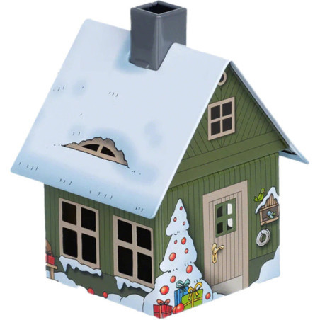 Metal Smoking Hut - "Christmas Theme" - 9,8 cm / 3.9 inch