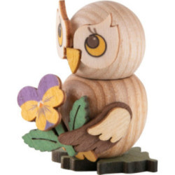 Owl Child with Flower - 4 cm / 1.6 inch