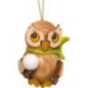 Tree Ornament - Owl Child with Snowball - 4 cm / 1.6 inch