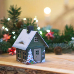 Metal Smoking Hut - "Christmas Theme" - 9,8 cm / 3.9 inch