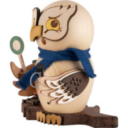 Smoker - Owl with Train - 15 cm / 5.9 inch