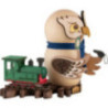 Smoker - Owl with Train - 15 cm / 5.9 inch