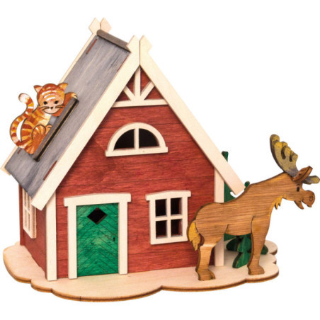 Bastelset Spardose Schwedenhaus - 14 cm