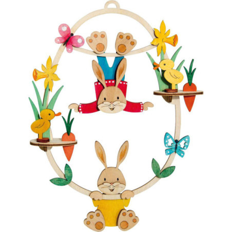 Bastelset Fensterbild Hasenschaukel - 25 cm