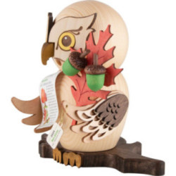 Smoker - Owl with Red Oak - Owl of the Year 2025 - 15 cm / 5.9 inch