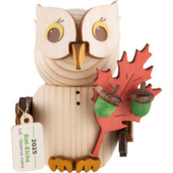 Mini Owl with Red Oak - Owl of the Year 2025 - 7 cm / 2.8 inch