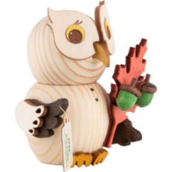 Mini Owl with Red Oak - Owl of the Year 2025 - 7 cm / 2.8 inch