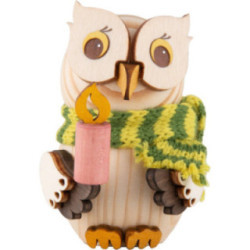 Mini Owl with Candle - 7 cm / 2.8 inch
