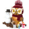 Smoker - Owl with Snowman - 15 cm / 5.9 inch