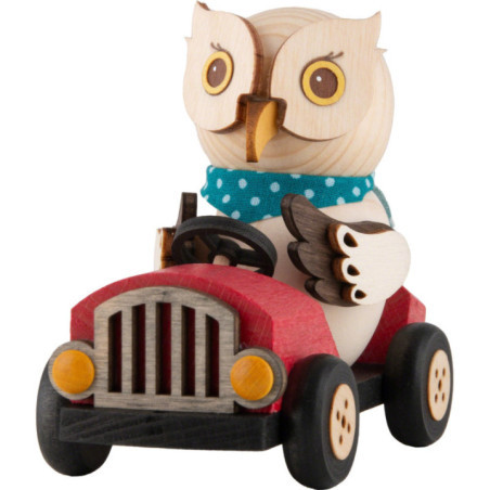 Mini Owl in Red Speedster - 7 cm / 2.8 inch