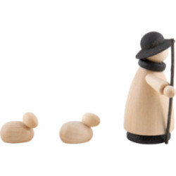 Shepherd with Sheep Natural/Anthracite - Mini - 5,0 cm / 2.0 inch