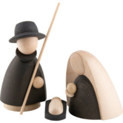 Die heilige Familie natur/anthrazit - groß - 10 cm