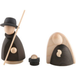 Die heilige Familie natur/anthrazit - groß - 10 cm