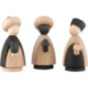 The Three Wise Men Natural/Anthracite - Large - 10 cm / 3.9 inch