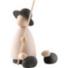 Shepherd with 2 Sheep Natural/Anthracite - Large - 9,5 cm / 3.7 inch
