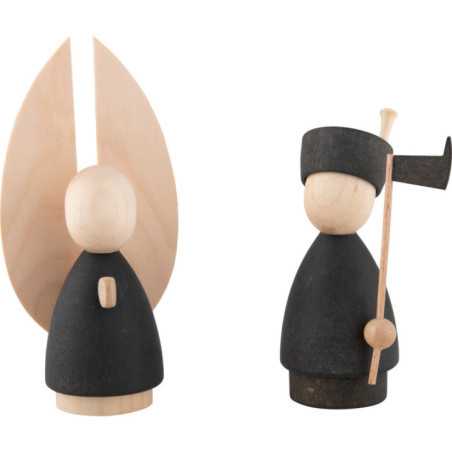 Angel and Miner Natural/Anthracite - 9,5 cm / 3.7 inch