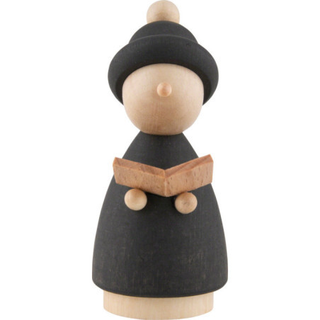 Caroler Child with Book Natural/Anthracite - 7 cm / 2.8 inch