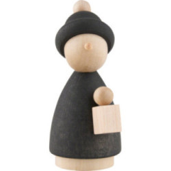 Kurrendekind mit Laterne natur/anthrazit - 7 cm