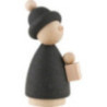 Caroler Child with Lantern Natural/Anthracite - 7 cm / 2.8 inch