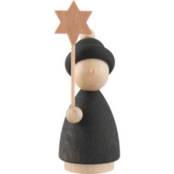 Kurrendekind mit Stern natur/anthrazit - 7 cm