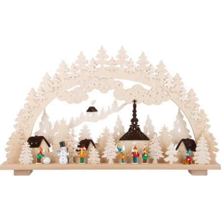 Schwibbogen Winter in Seiffen - 70x45 cm