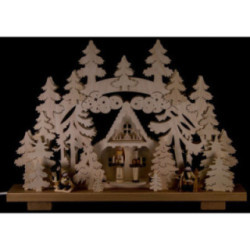 Schwibbogen Engel und Bergmann - 50x35 cm