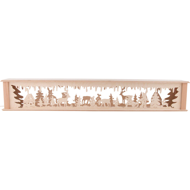 Illuminated Stand for Candle Arches - Sleigh ride in the Forest - 71,8x11,6 cm / 28.3x4.6 inch
