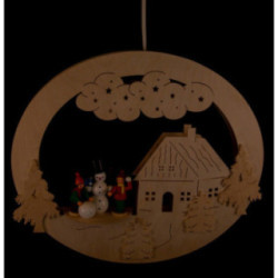 Fensterbild Schneemannbauen - 32 cm