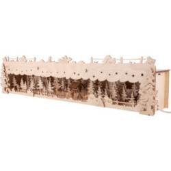 Schwibbogen-Unterbau Wald mit geschnitzten Rehen - 73x16 cm