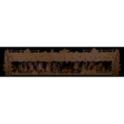 Schwibbogen-Unterbau Wald mit geschnitzten Rehen - 73x16 cm