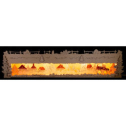 Illuminated Stand - Seiffen Village - with Brown Glazed Roofs - 73x16 cm / 28.7x6.3 inch