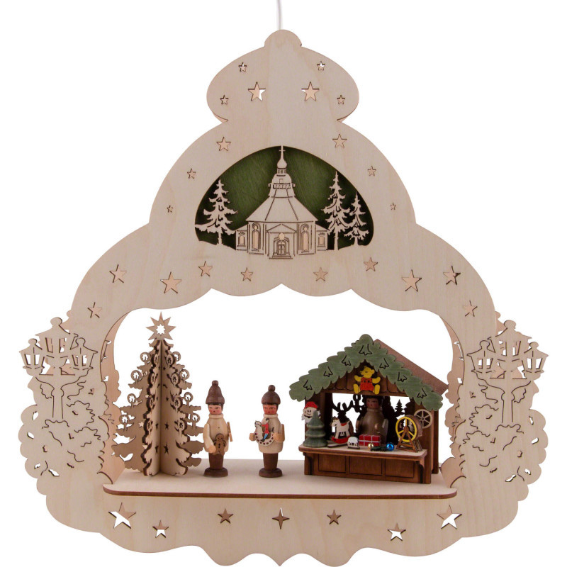 Window Picture - Christmas Market - 38 cm / 15 inch