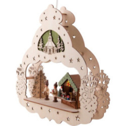 Window Picture - Christmas Market - 38 cm / 15 inch