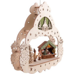 Fensterbild Weihnachtsmarkt - 38 cm