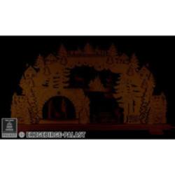 3D Candle Arch - Mining - with Deer and Miners - 70x38 cm / 27.6x15 inch
