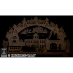 Schwibbogen Bergbau mit Eisenbahn - 70x40 cm