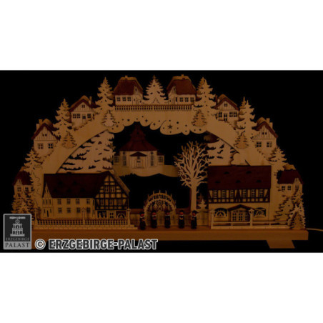 Candle Arch - Seiffen Village with Carolers - 70x38 cm / 27.6x15 inch
